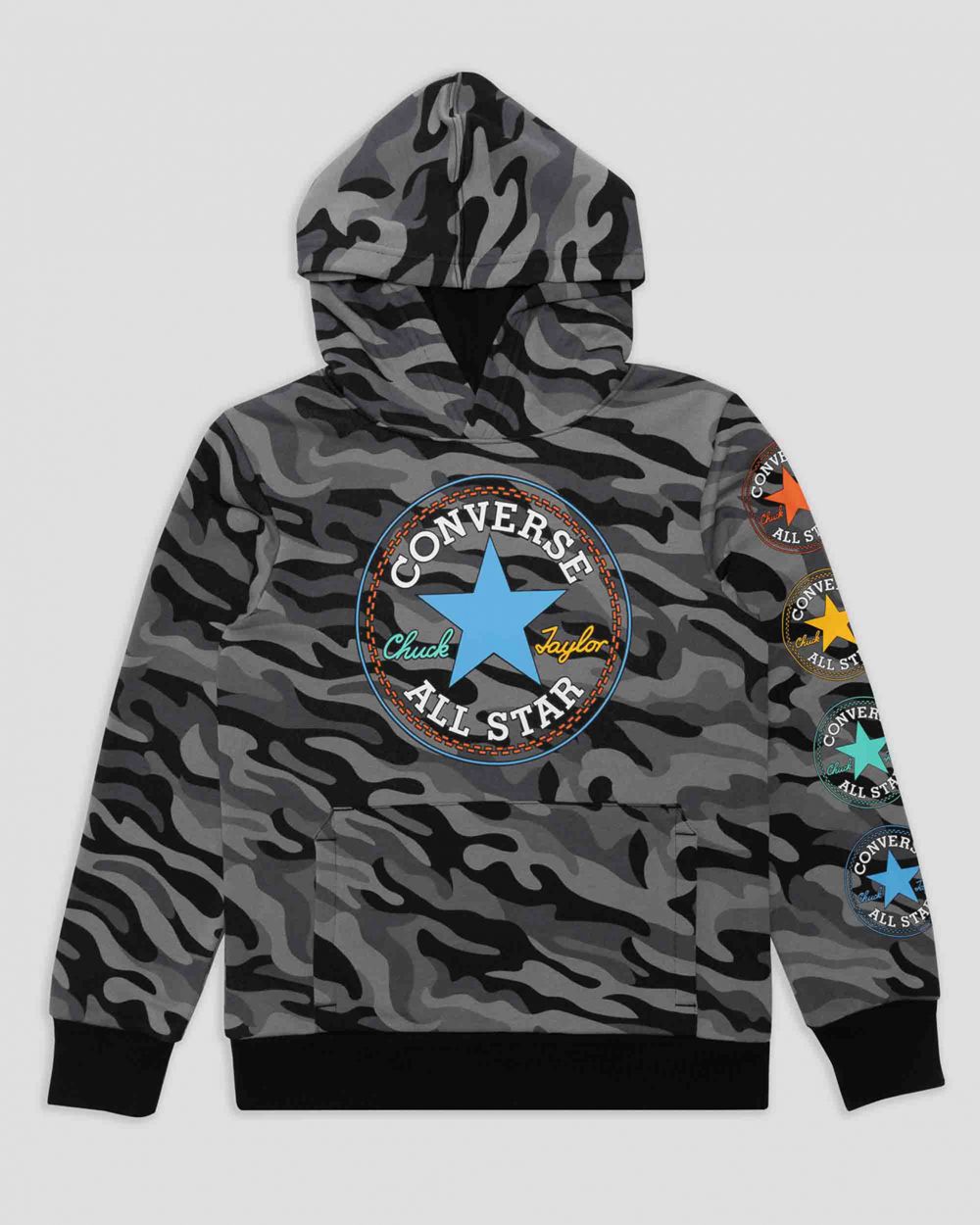 Converse Camo Pullover Youth Hettegensere Barn Grå | 4612NSQPE