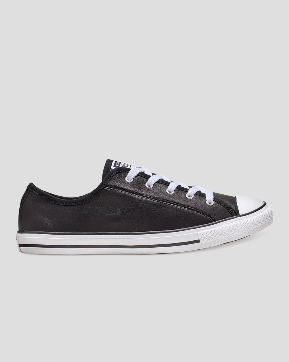 Converse Chuck Taylor All Star Dainty Lær Lave Sko Dame Svarte | 3417JARLU