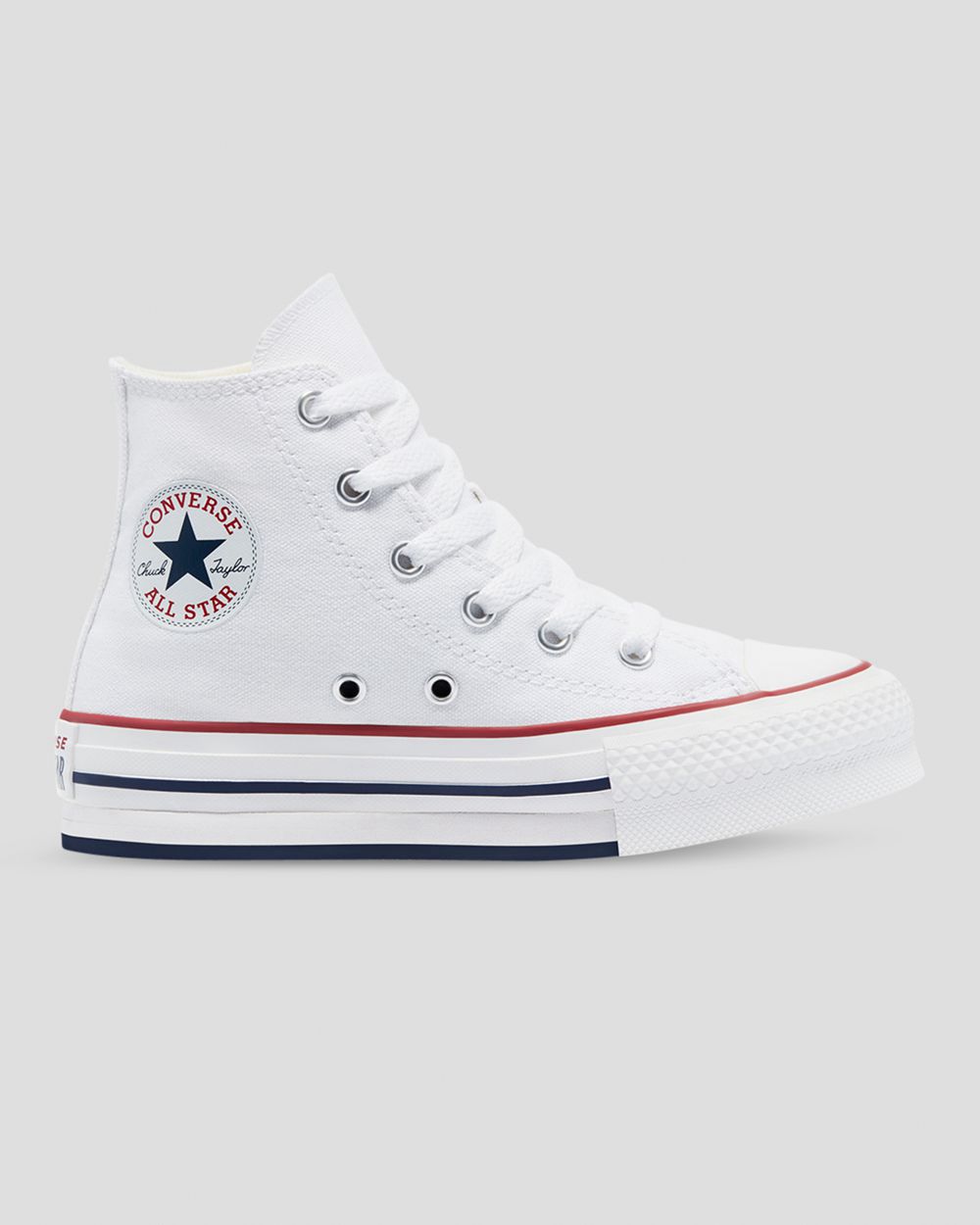 Converse Chuck Taylor All Star Eva Canvas Lift Junior Høye Sko Barn Hvite | 0169JQAOD