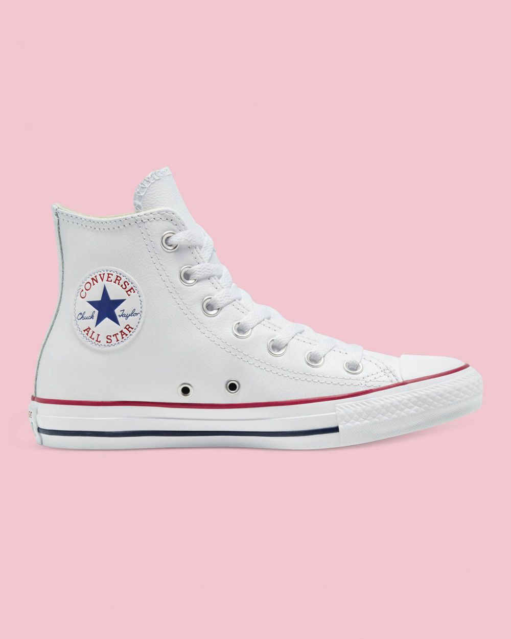 Converse Chuck Taylor All Star Lær Høye Sko Dame Hvite | 9476KZUEY