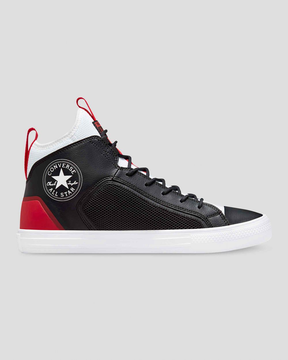 Converse Chuck Taylor All Star Ultra Lær & Mesh Midtsko Dame Svarte Rød | 6518POFGX