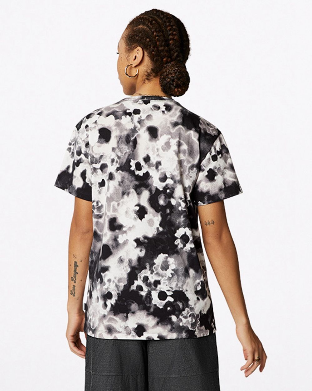 Converse All Over Relaxed Print T-skjorte Dame Svarte | 0231TGSBX