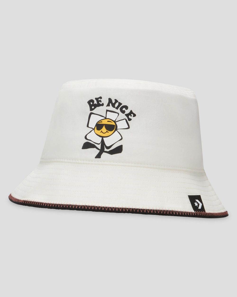 Converse Be Nice Graphic Bucket Hatt Dame Hvite | 6832WMUFG