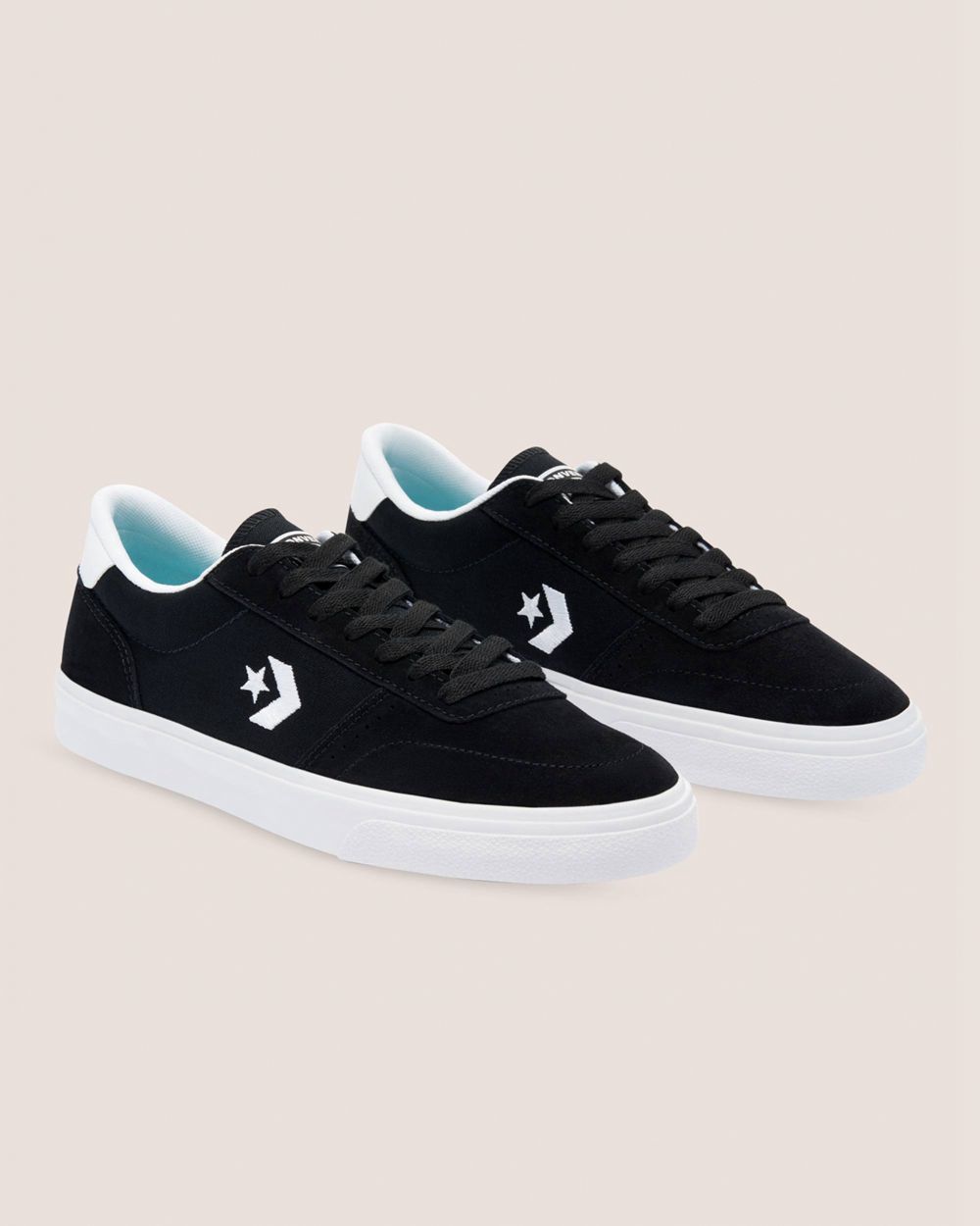 Converse Boulevard Semsket Skinn Lave Sko Dame Svarte | 0354LXEVR