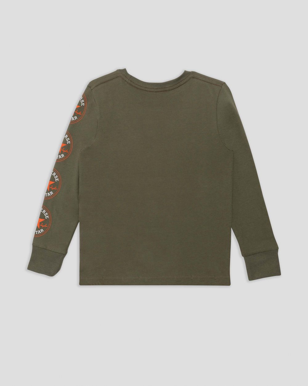 Converse Camo Chuck Patch Junior Long Sleeve T-skjorte Barn Olivengrønne | 5069NQZBX