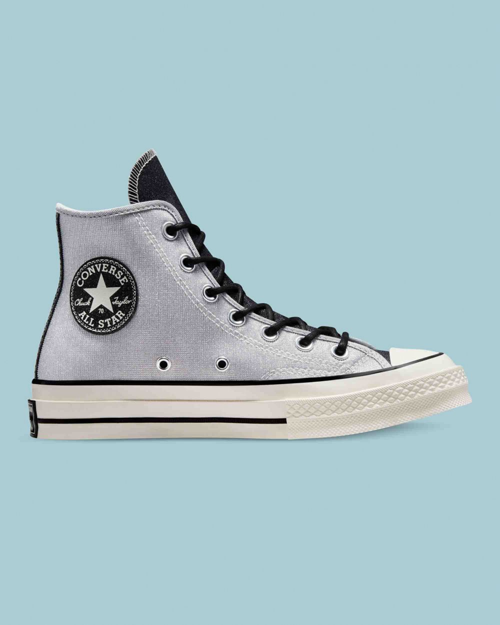 Converse Chuck 70 Authentic Glam Høye Sko Dame Sølv | 0396PILQD