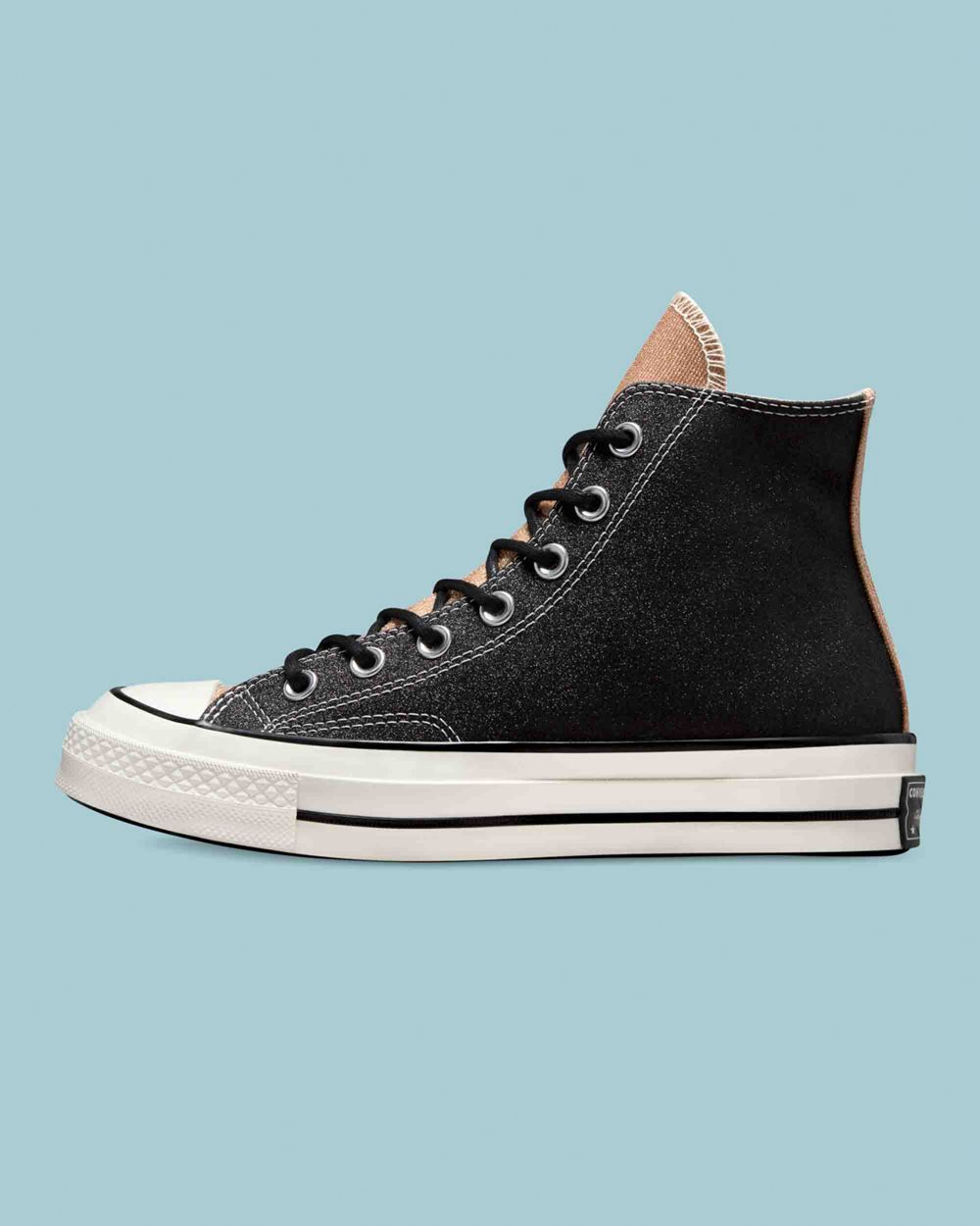 Converse Chuck 70 Authentic Glam Høye Sko Dame Svarte | 0637TXBQI