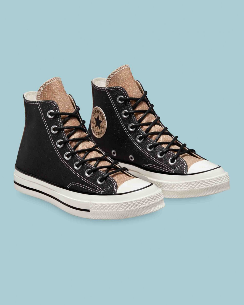 Converse Chuck 70 Authentic Glam Høye Sko Dame Svarte | 0637TXBQI