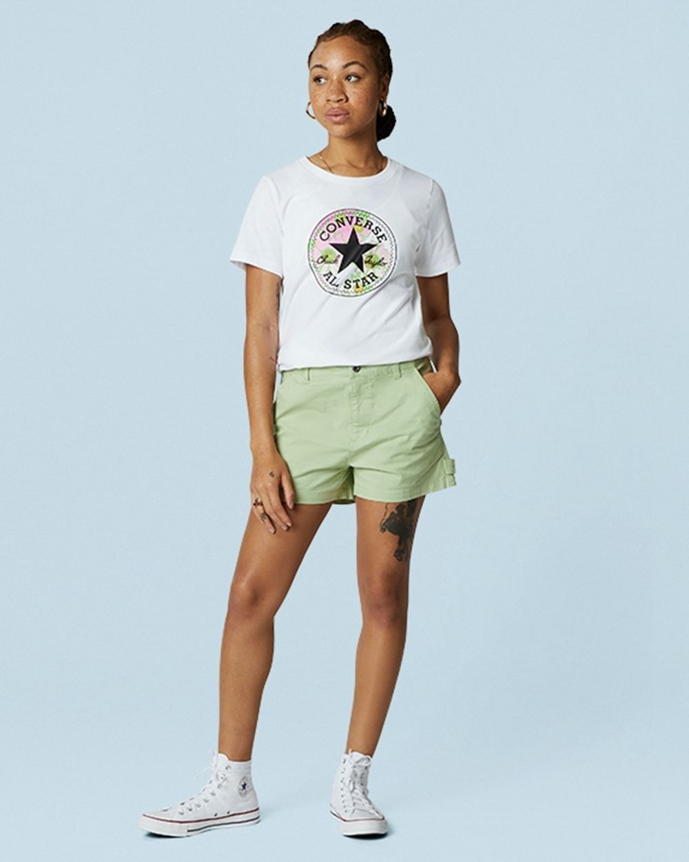 Converse Chuck Inspired Takedown T-skjorte Dame Hvite | 3846XLBFT