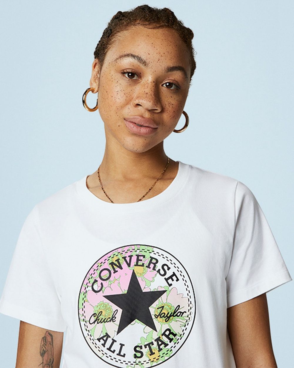 Converse Chuck Inspired Takedown T-skjorte Dame Hvite | 3846XLBFT