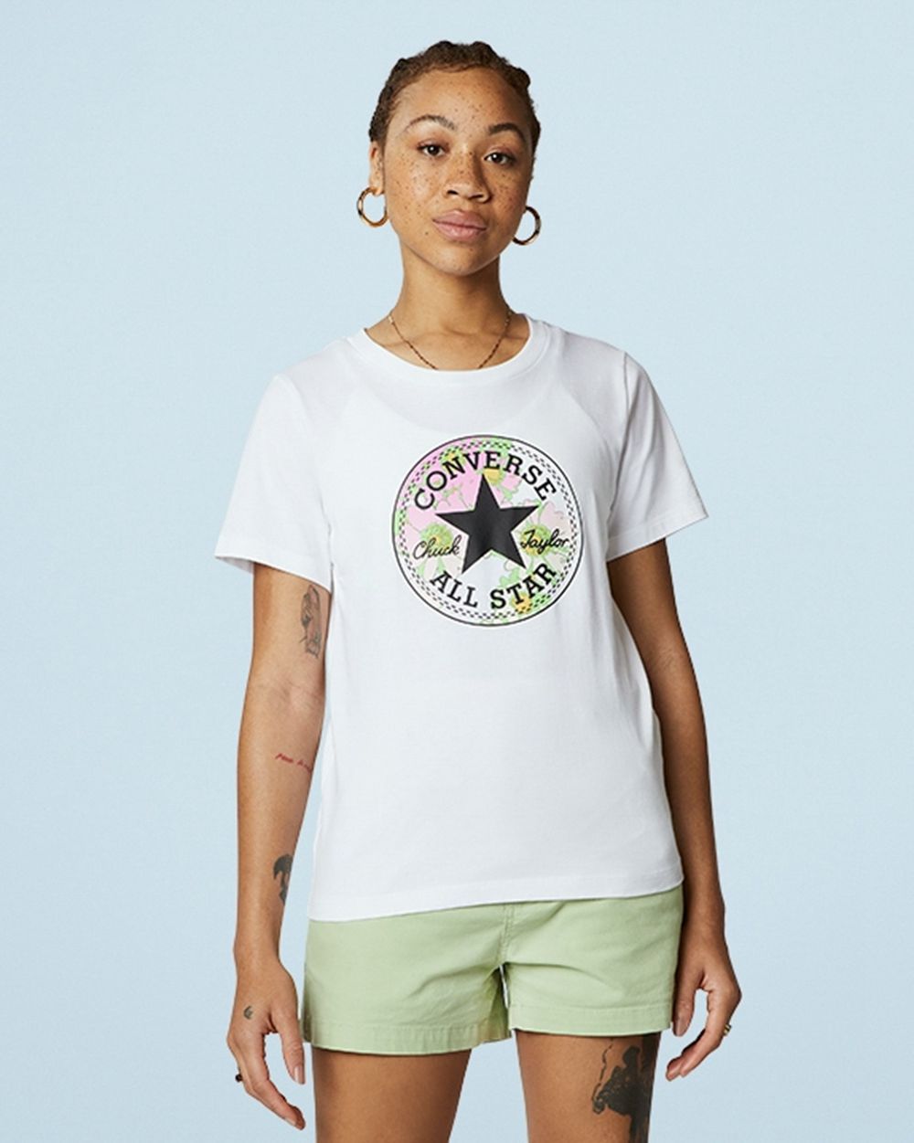 Converse Chuck Inspired Takedown T-skjorte Dame Hvite | 3846XLBFT