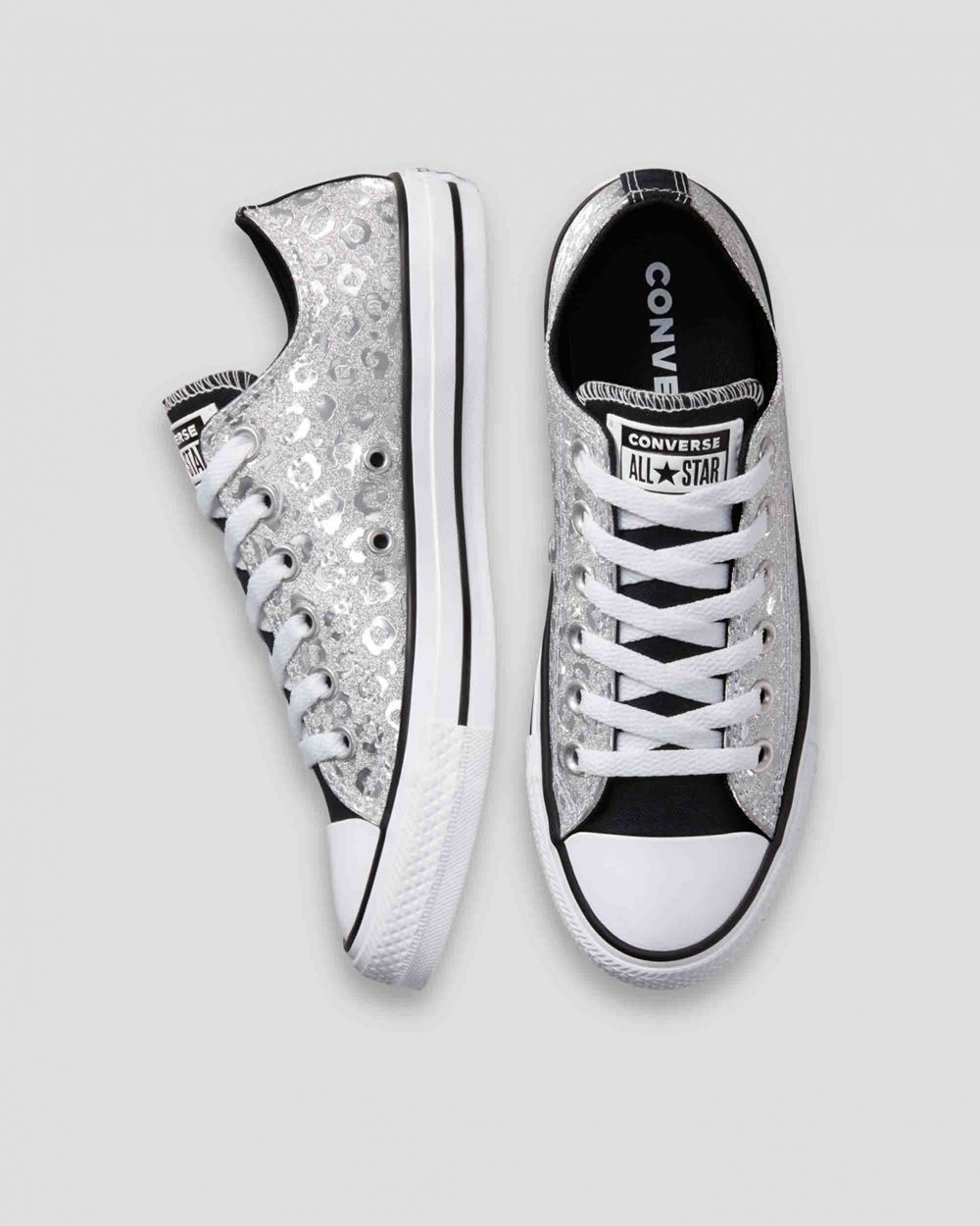 Converse Chuck Taylor All Star Authentic Glam Lave Sko Dame Sølv | 3276QUSGP