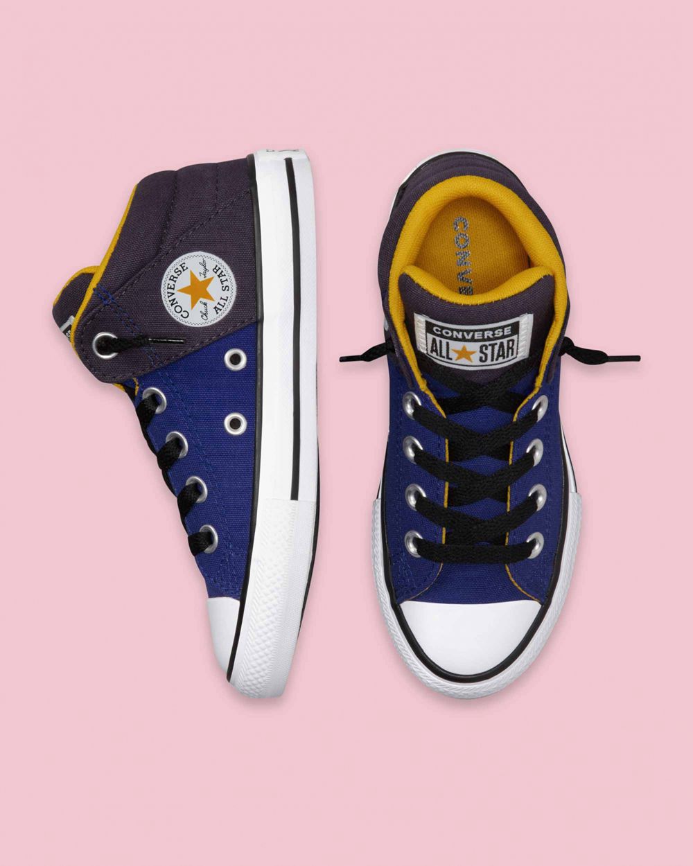 Converse Chuck Taylor All Star Axel Varsity Junior Midtsko Barn Blå | 8761GXNBA