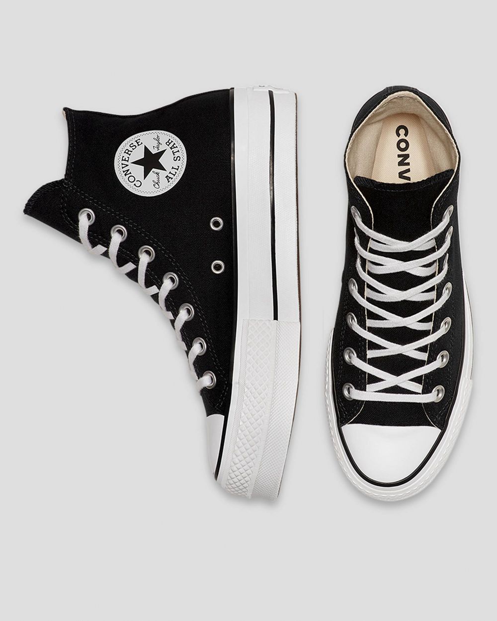 Converse Chuck Taylor All Star Canvas Lift Høye Sko Dame Svarte | 1035HLUTW