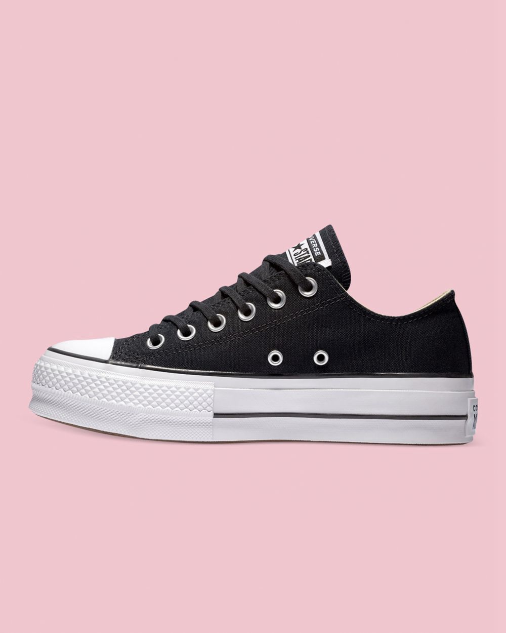 Converse Chuck Taylor All Star Canvas Lift Lave Sko Dame Svarte | 2498BXQYC