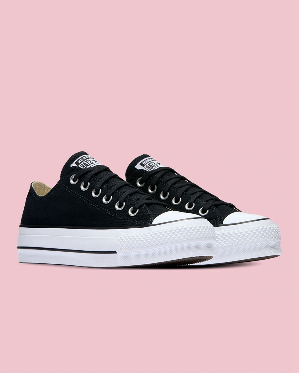 Converse Chuck Taylor All Star Canvas Lift Lave Sko Dame Svarte | 2498BXQYC