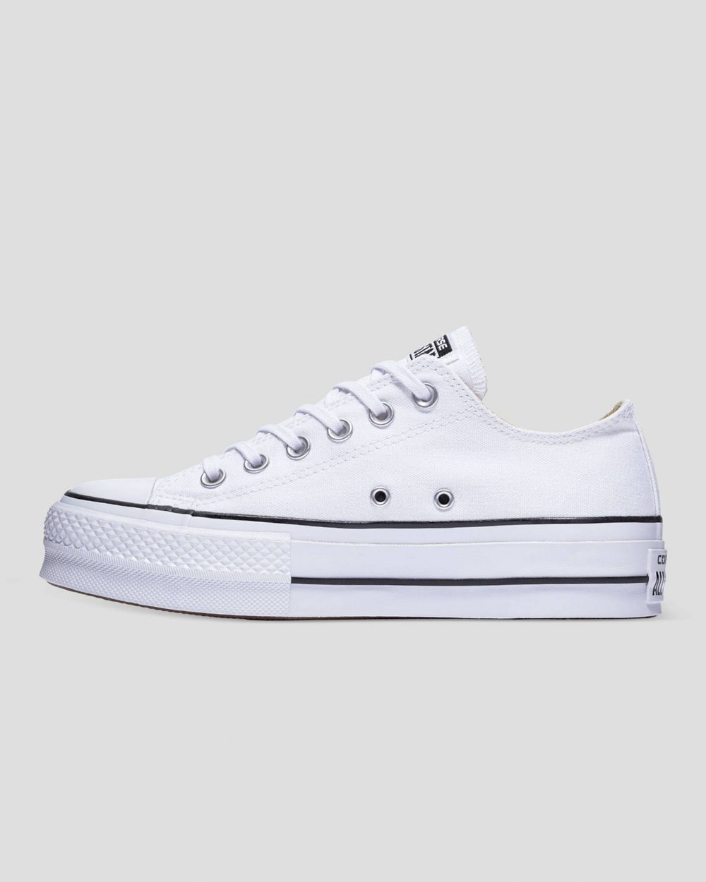 Converse Chuck Taylor All Star Canvas Lift Lave Sko Dame Hvite | 5723HJBZS