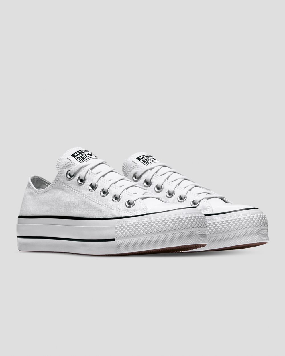 Converse Chuck Taylor All Star Canvas Lift Lave Sko Dame Hvite | 5723HJBZS