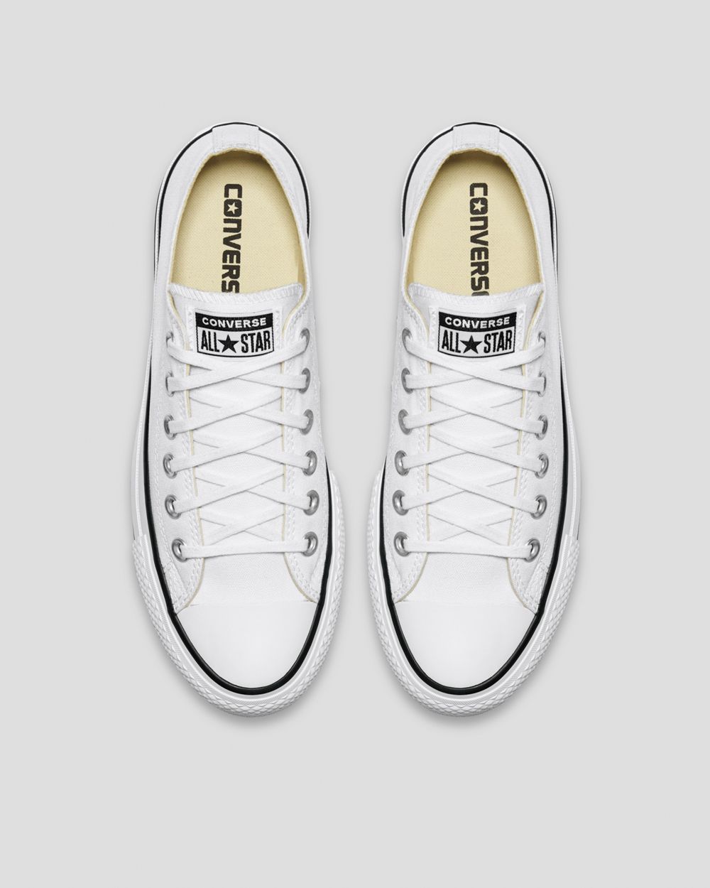 Converse Chuck Taylor All Star Canvas Lift Lave Sko Dame Hvite | 5723HJBZS