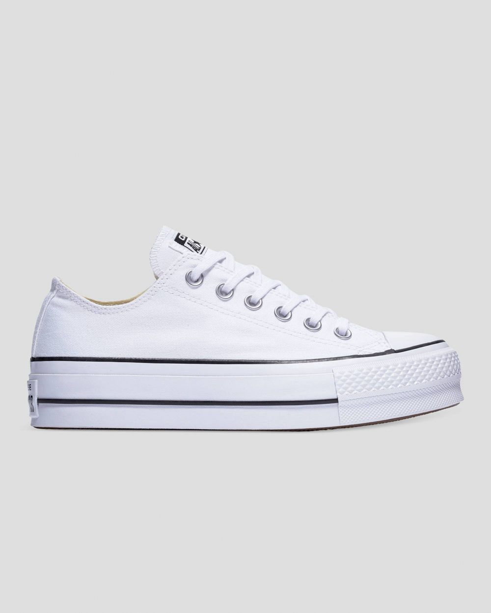 Converse Chuck Taylor All Star Canvas Lift Lave Sko Dame Hvite | 5723HJBZS