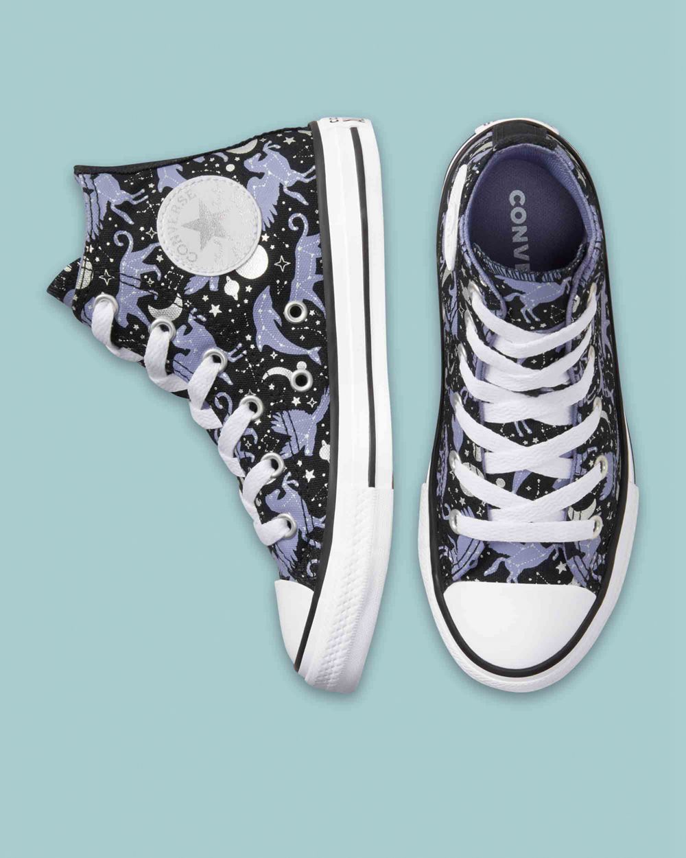 Converse Chuck Taylor All Star Constellations Junior Høye Sko Barn Svarte | 1540WTXNS