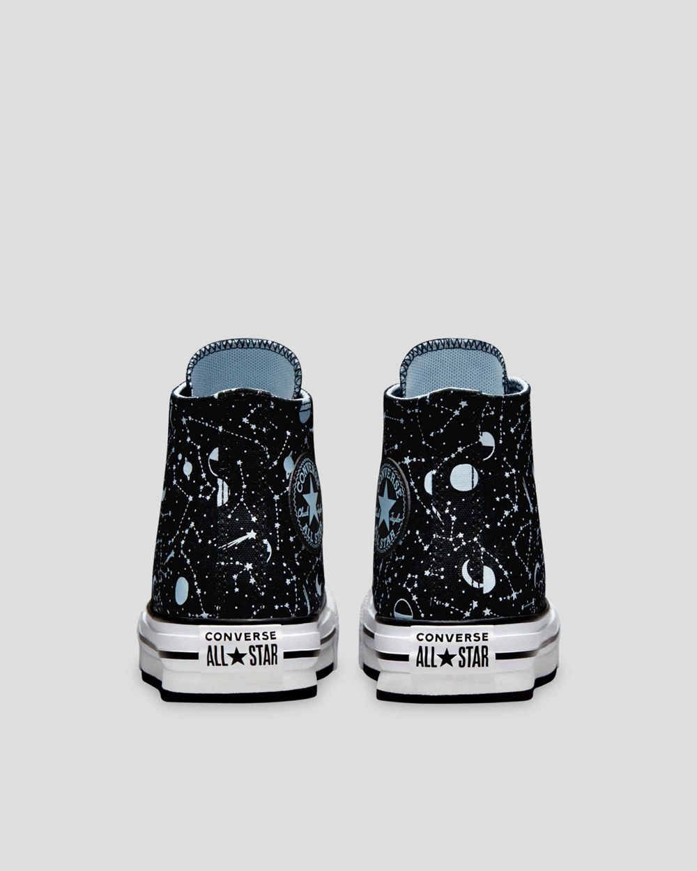 Converse Chuck Taylor All Star Constellations Junior Lift Høye Sko Barn Svarte | 1602GZCQA