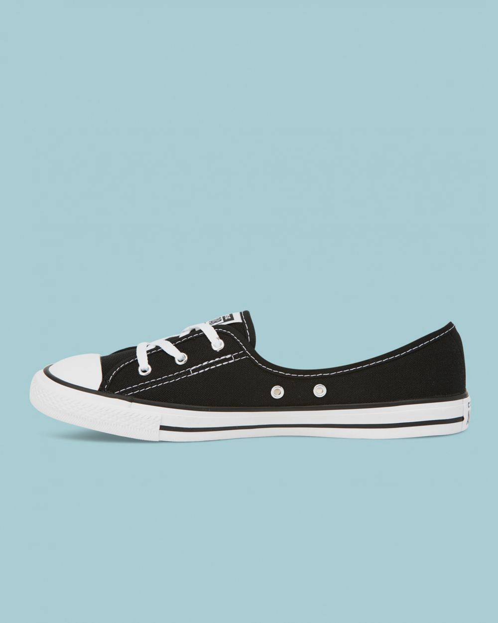 Converse Chuck Taylor All Star Dainty Ballet Blonder Lave Sko Dame Svarte | 0752IEFHU