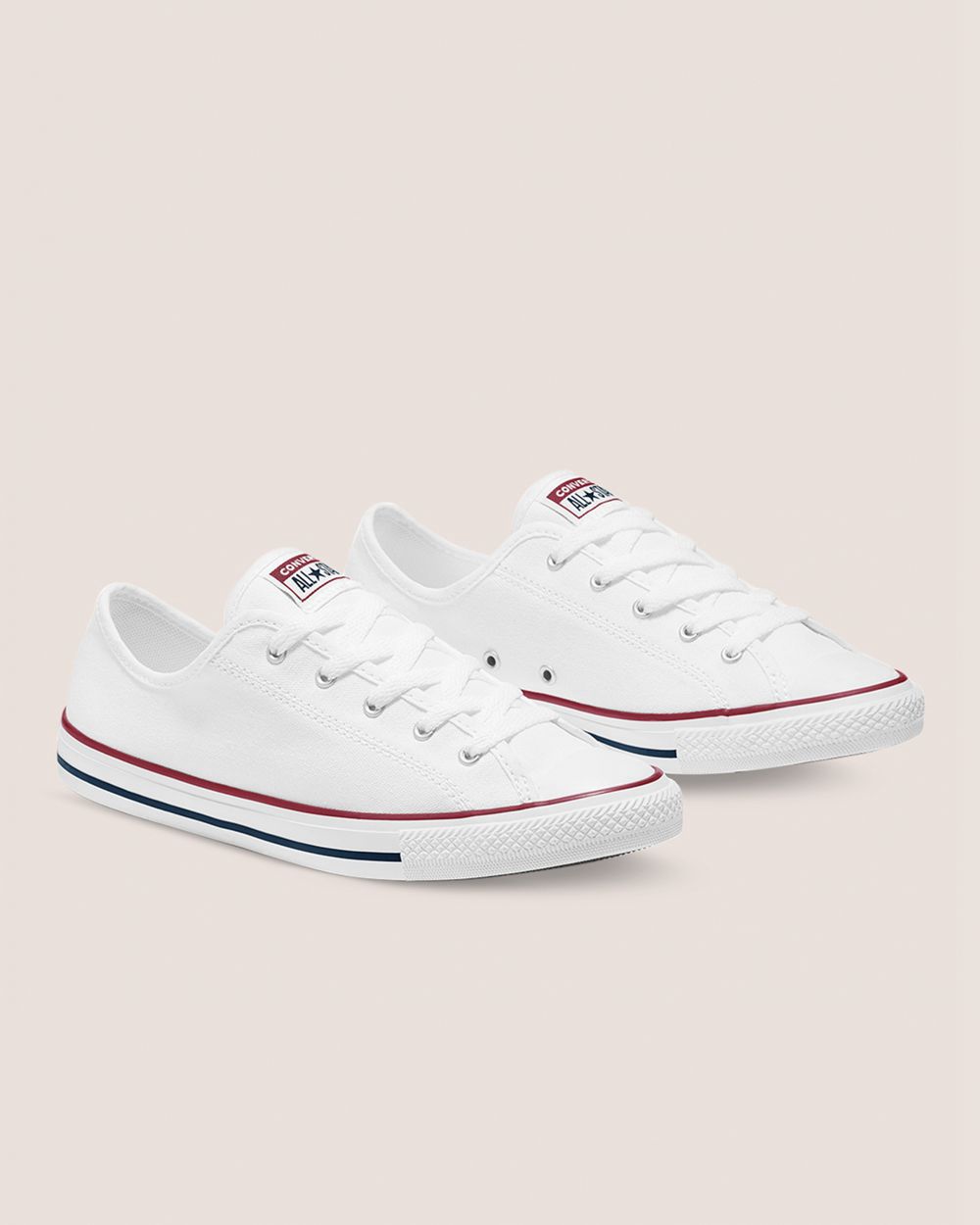 Converse Chuck Taylor All Star Dainty Basic Canvas Lave Sko Dame Hvite | 6129EWZRH