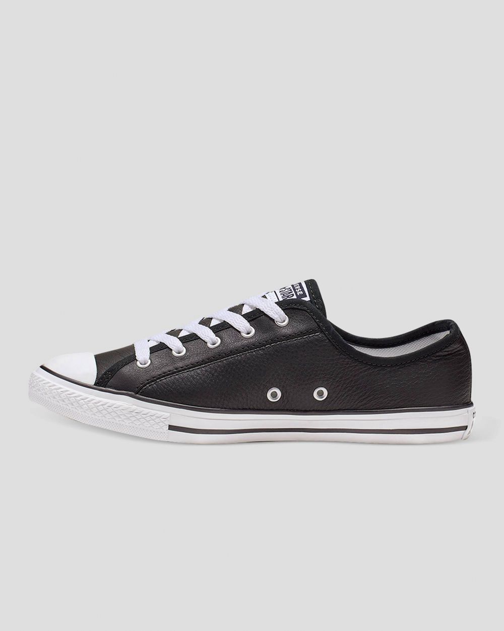 Converse Chuck Taylor All Star Dainty Lær Lave Sko Dame Svarte | 3417JARLU