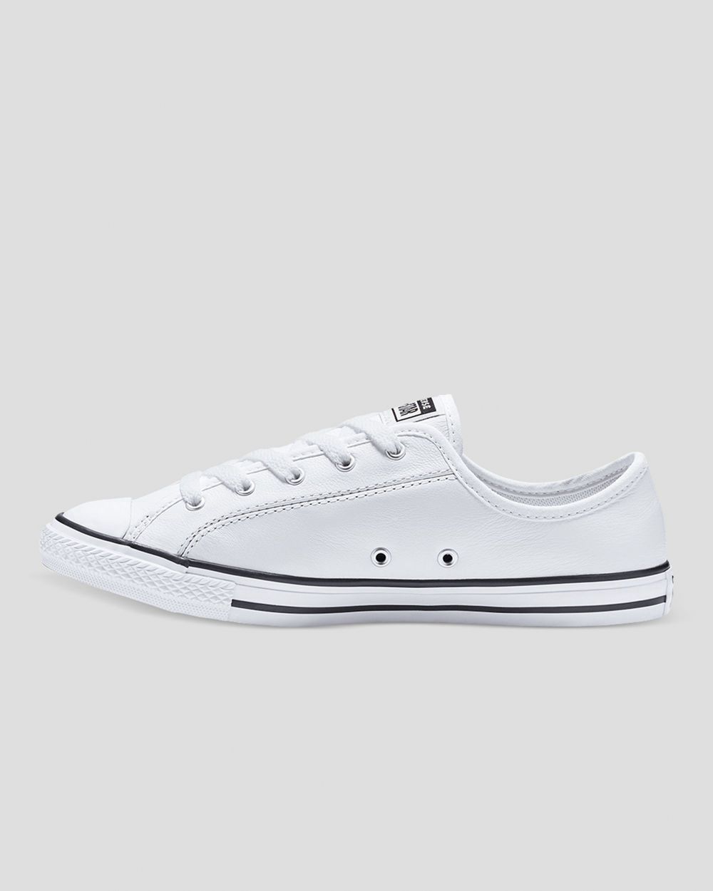 Converse Chuck Taylor All Star Dainty Lær Lave Sko Dame Hvite | 8925AEJCT