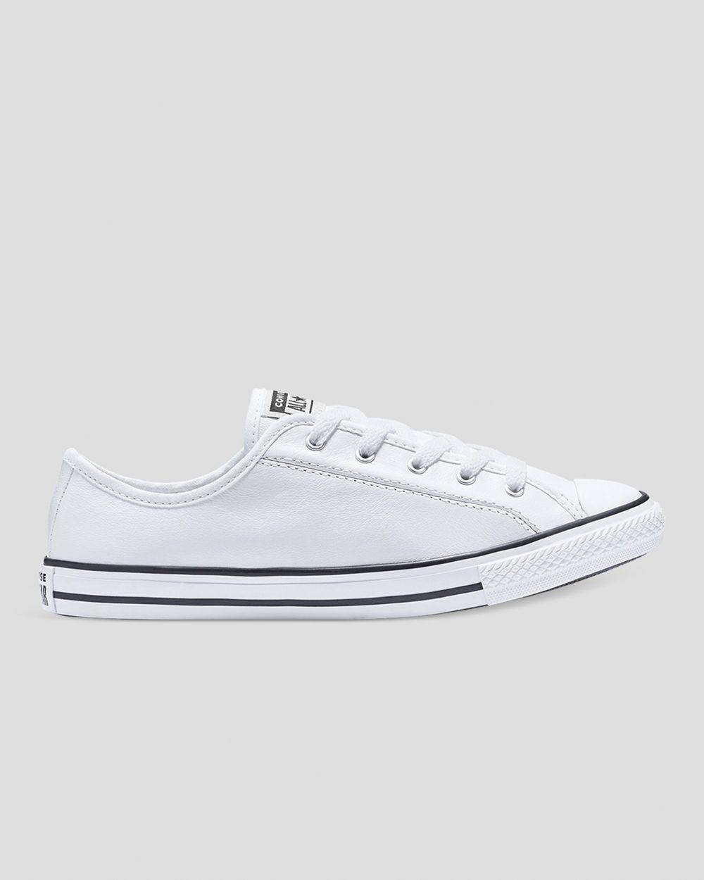 Converse Chuck Taylor All Star Dainty Lær Lave Sko Dame Hvite | 8925AEJCT