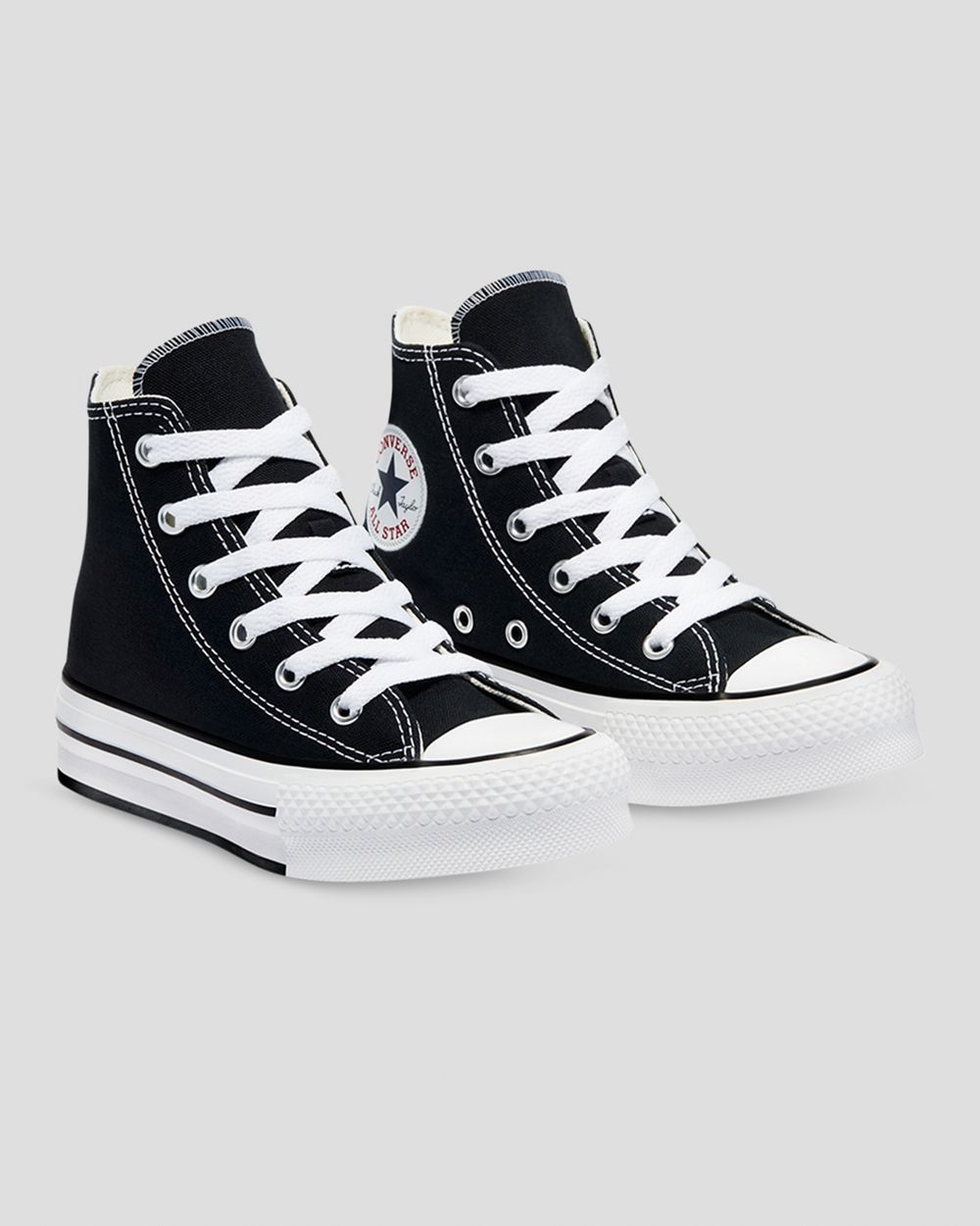 Converse Chuck Taylor All Star Eva Canvas Lift Junior Høye Sko Barn Svarte | 1927QOBPF