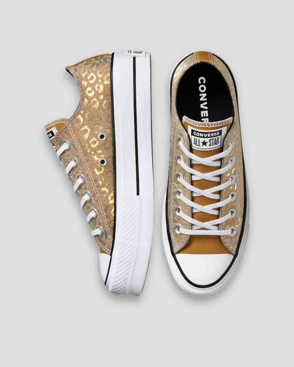 Converse Chuck Taylor All Star Lift Authentic Glam Lave Sko Dame Gull | 8953LBINE