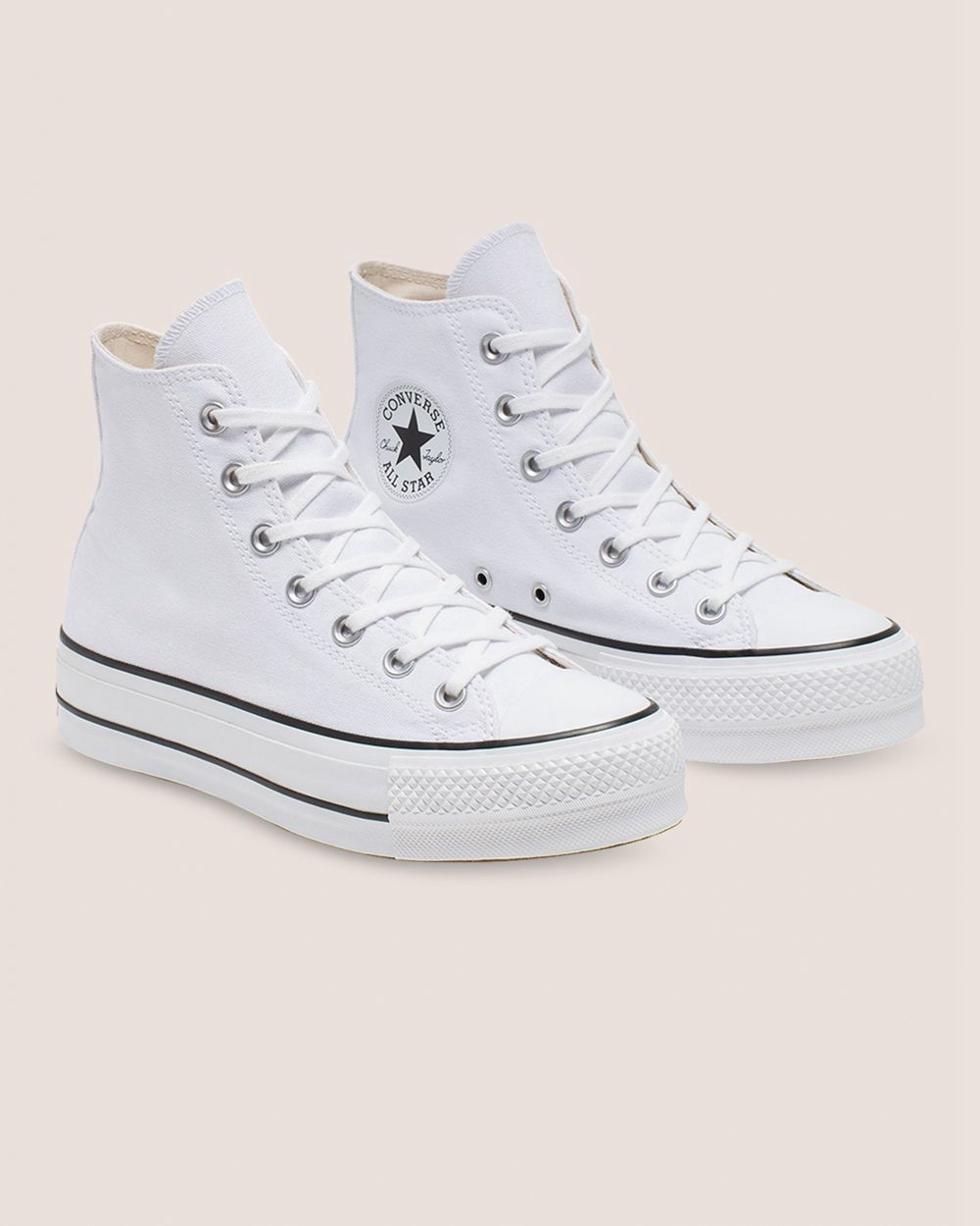 Converse Chuck Taylor All Star Lift Canvas Høye Sko Dame Hvite | 9876OTIVS