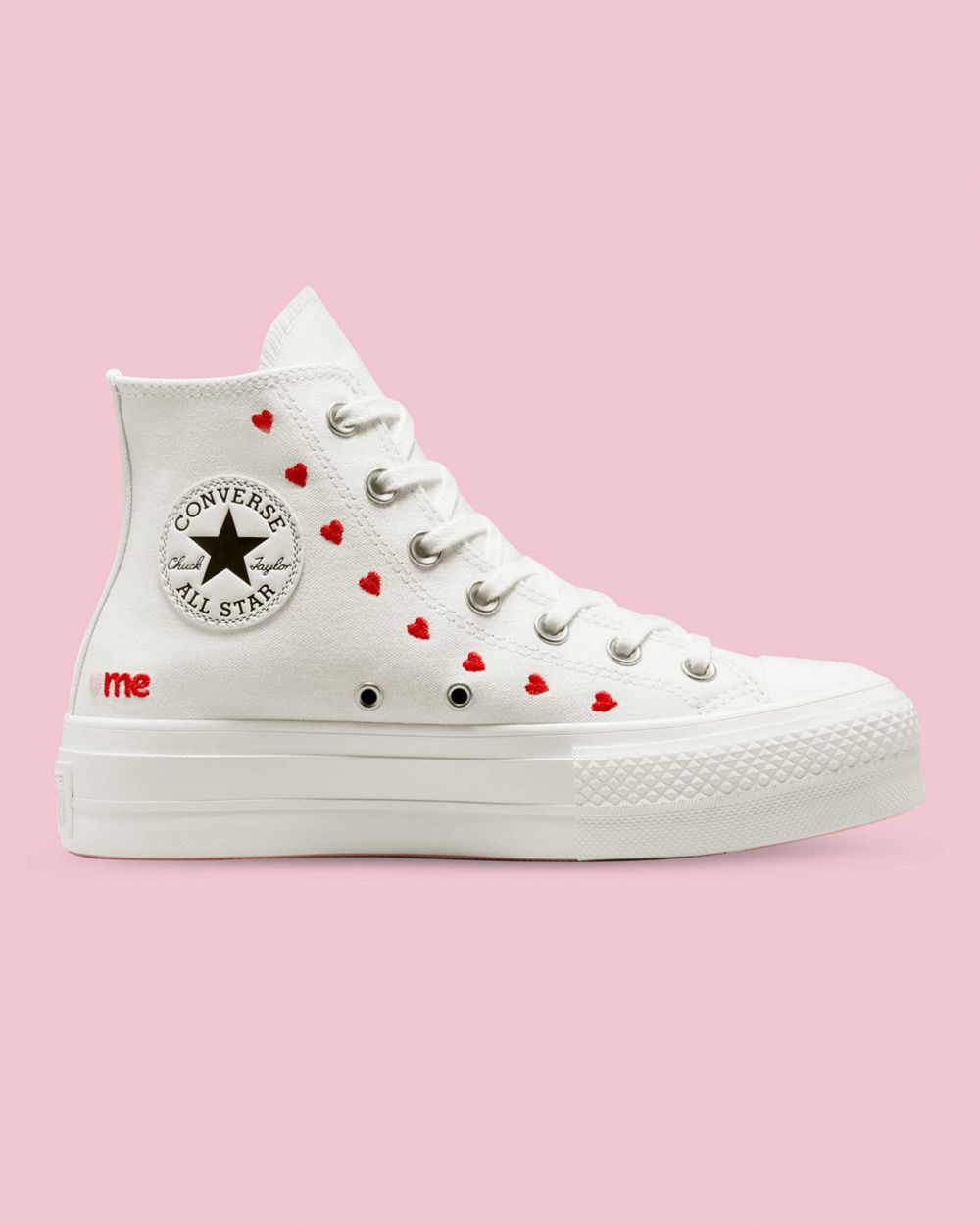 Converse Chuck Taylor All Star Lift Crafted With Love Høye Sko Dame Hvite | 1285LZMIP