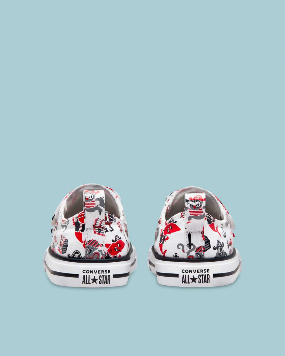 Converse Chuck Taylor All Star Pirate Print 2v Toddler Lave Sko Barn Hvite | 7108SVAGM