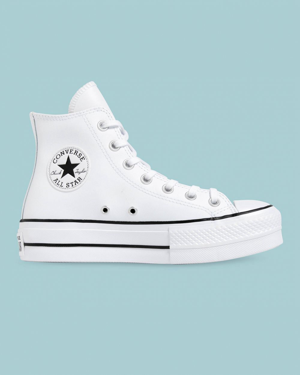 Converse Chuck Taylor All Star Seasonal Lær Lift Høye Sko Dame Hvite | 0894BWXEU