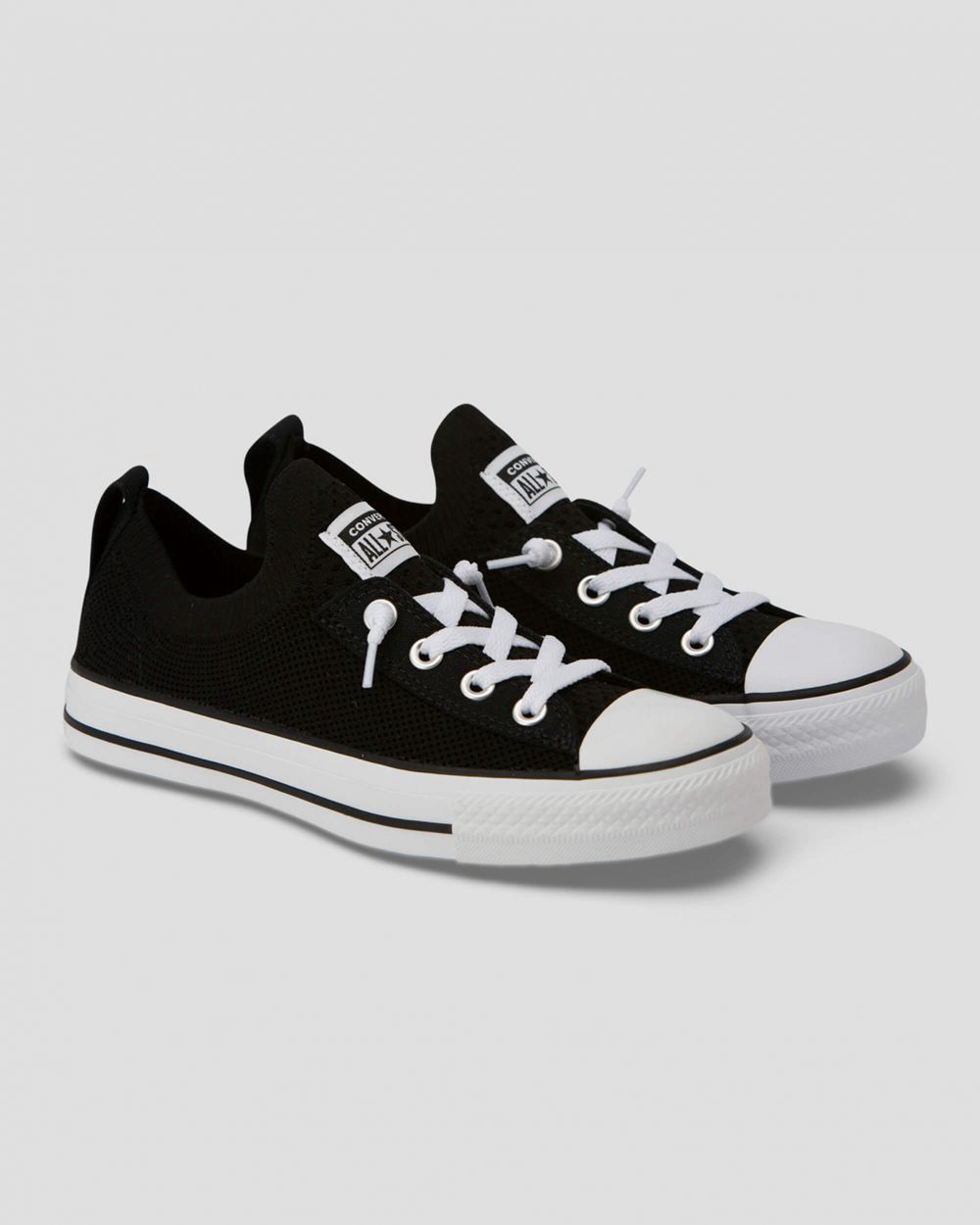 Converse Chuck Taylor All Star Shoreline Knit Lave Sko Dame Svarte | 8590UQPXF