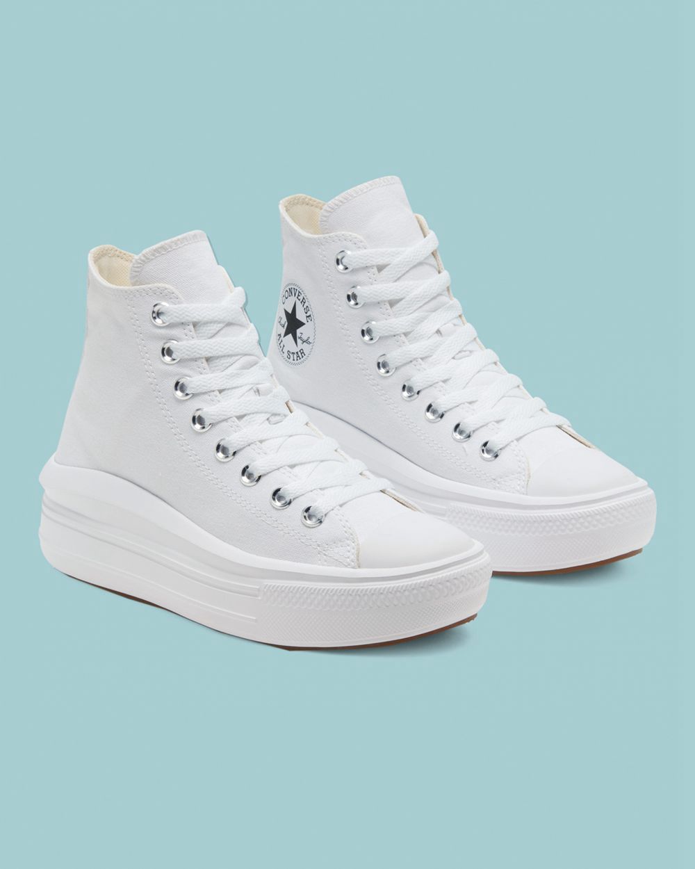 Converse Chuck Taylor Move Platform Høye Sko Dame Hvite | 1263LSPWK