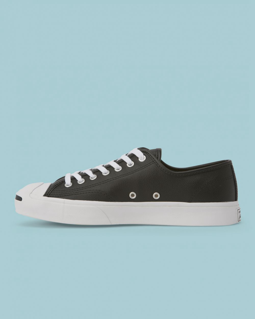 Converse Jack Purcell Foundational Lær Lave Sko Herre Svarte | 7162CFYNO