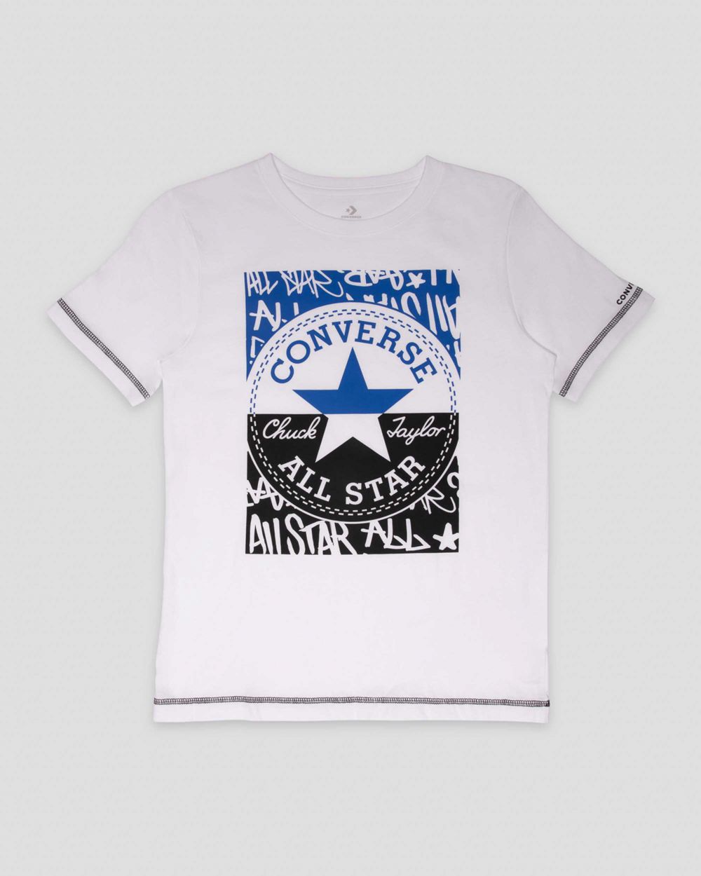 Converse Overlock Chuck Patch Youth T-skjorte Barn Hvite | 3871ZQWTR