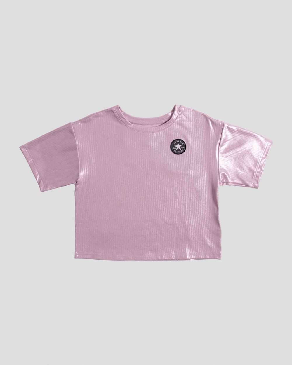 Converse Shine Chuck Patch Youth Boxy T-skjorte Barn Rosa | 7593EUFXR