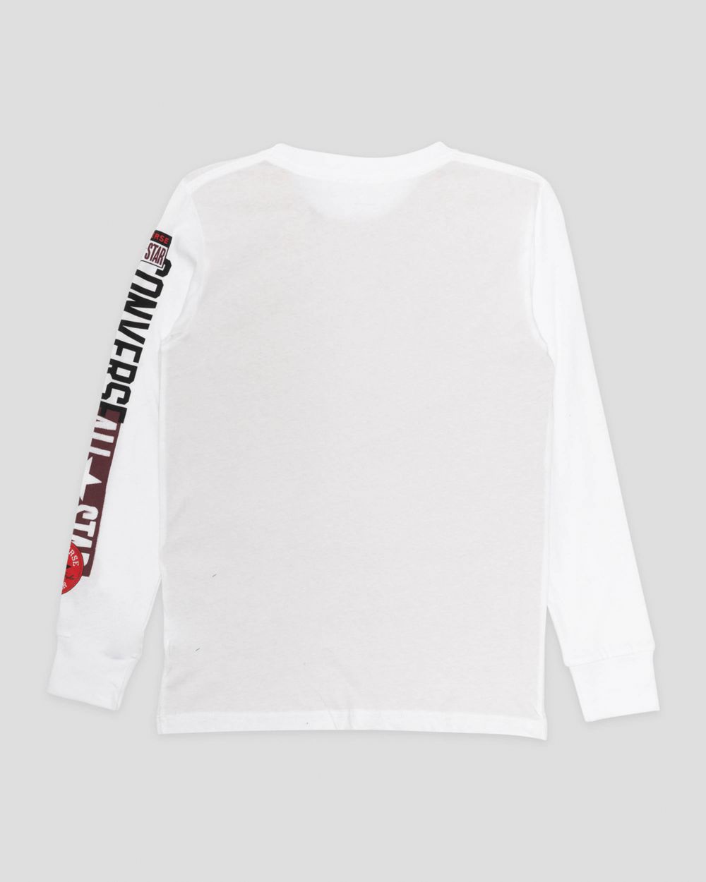 Converse Stamped Logo Long Sleeve Youth T-skjorte Barn Hvite | 2980ZETOC