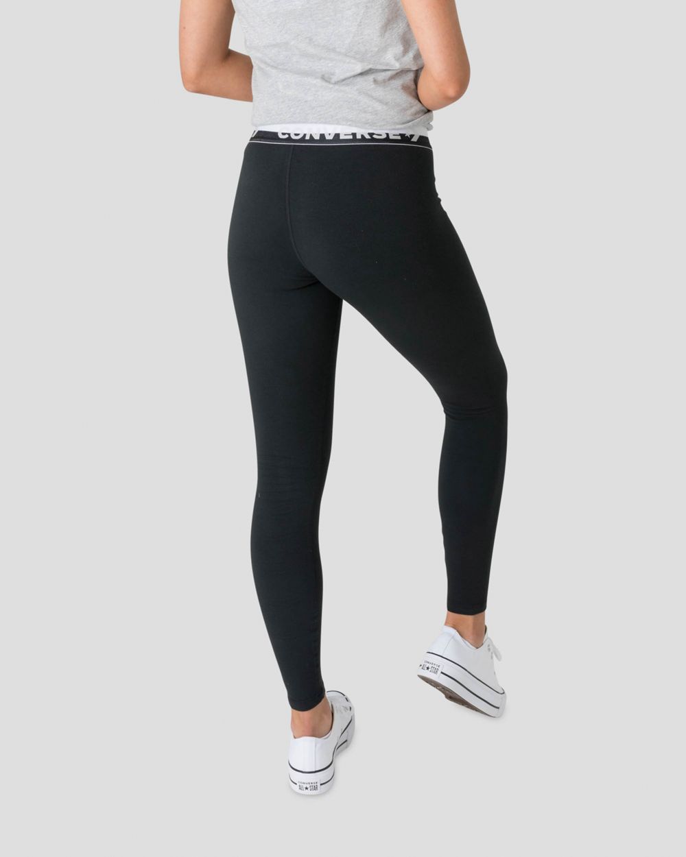 Converse Wordmark Leggings Dame Svarte | 2047GRLJO