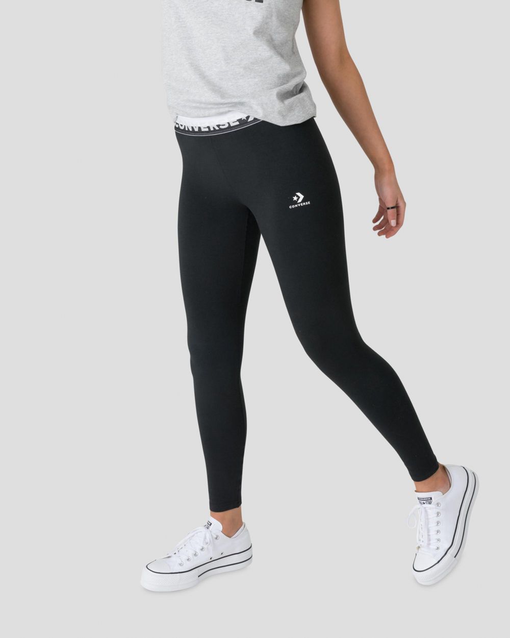 Converse Wordmark Leggings Dame Svarte | 2047GRLJO