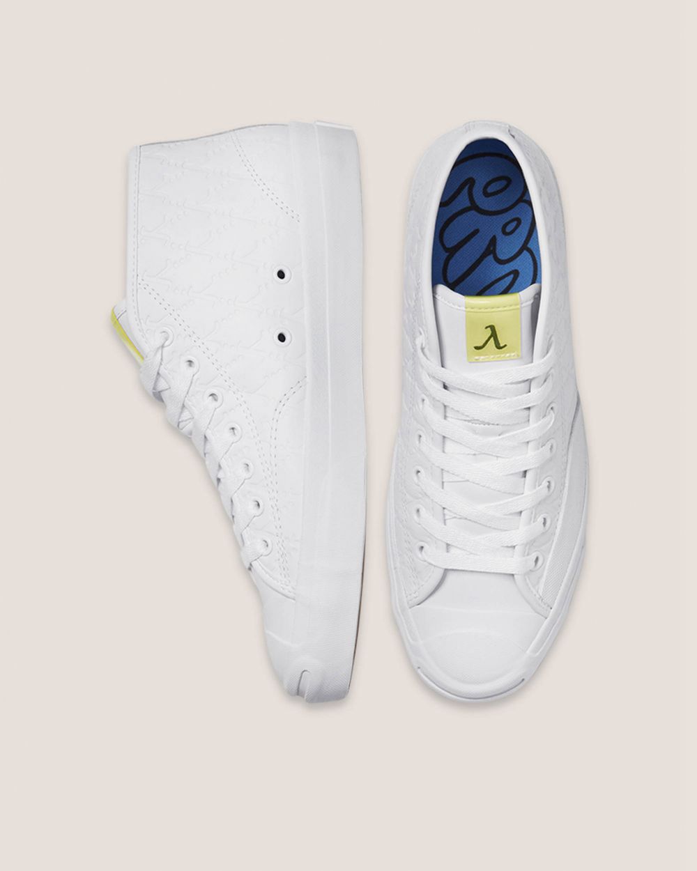 Converse X Alexis Sablone Pride Jack Purcell Pro Midtsko Herre Hvite | 9781GIYPV